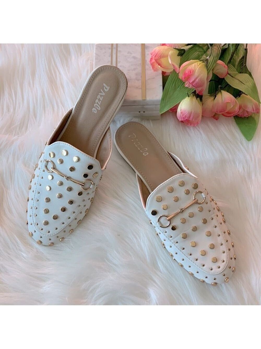Urban Heels Women's White Slip-On Sandal 9